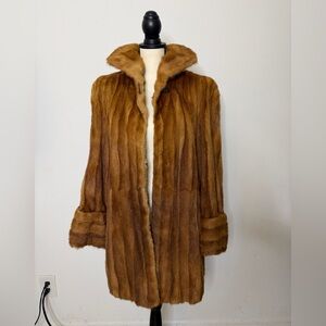 Vintage, beautiful, brown, authentic fur coat, gorgeous quality